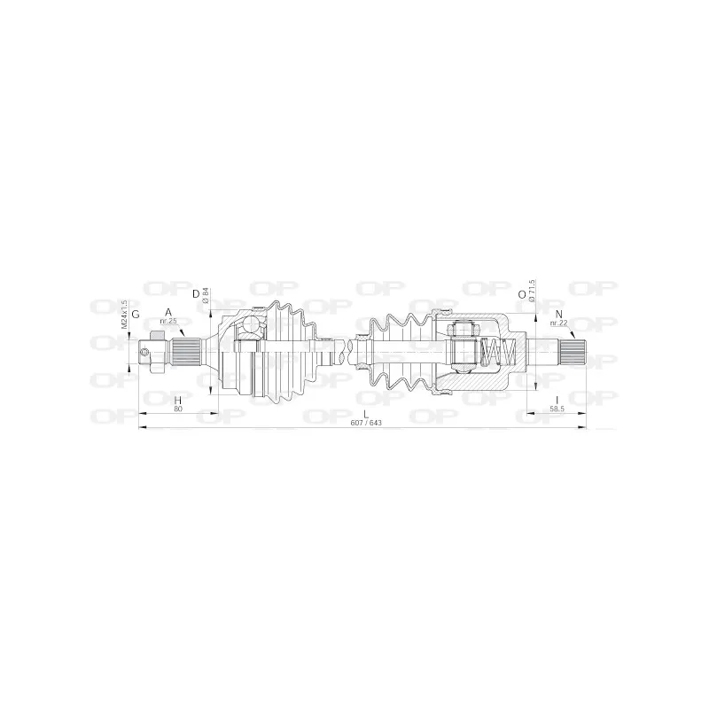 Arbre de transmission avant gauche OPEN PARTS DRS6092.00