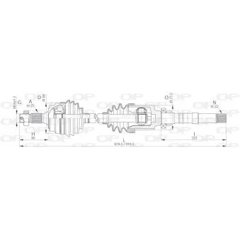 Arbre de transmission avant droit OPEN PARTS DRS6093.00