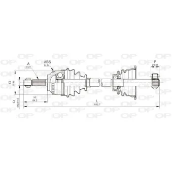 Arbre de transmission avant gauche OPEN PARTS DRS6100.00