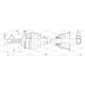 Arbre de transmission avant gauche OPEN PARTS DRS6110.00
