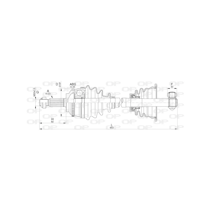 Arbre de transmission avant gauche OPEN PARTS DRS6110.00