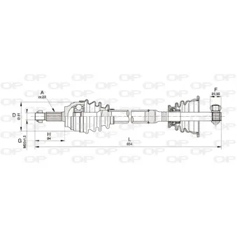 Arbre de transmission avant gauche OPEN PARTS DRS6112.00