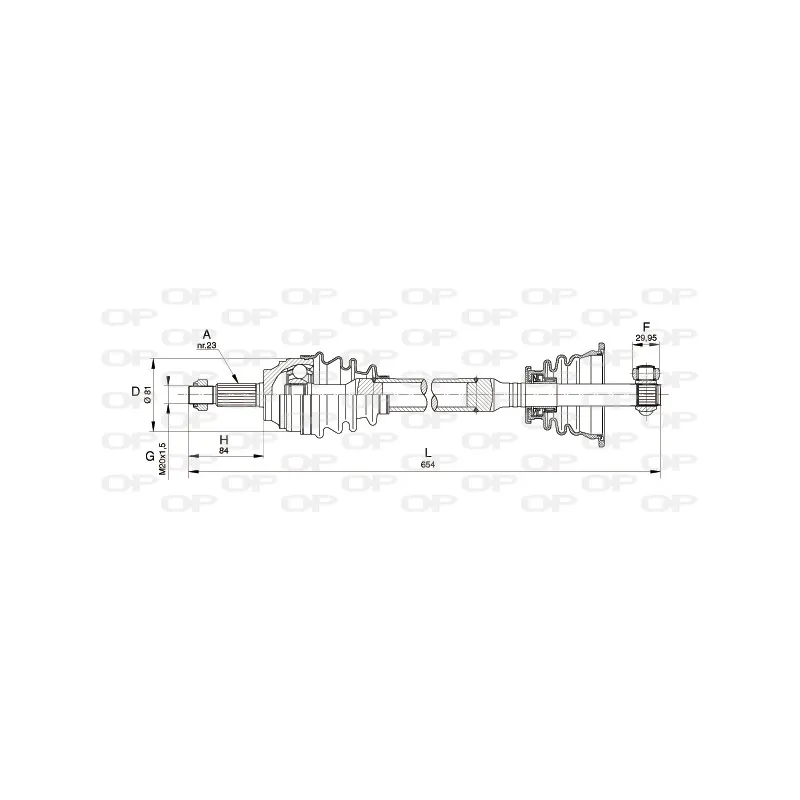 Arbre de transmission avant gauche OPEN PARTS DRS6112.00