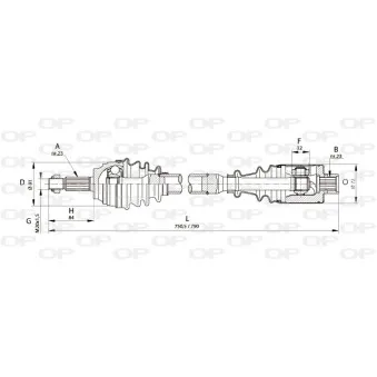 Arbre de transmission avant droit OPEN PARTS DRS6113.00