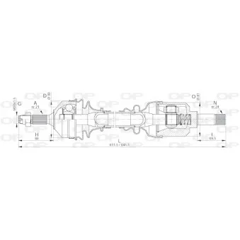 Arbre de transmission avant gauche OPEN PARTS DRS6123.00
