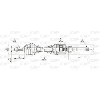 Arbre de transmission avant droit OPEN PARTS