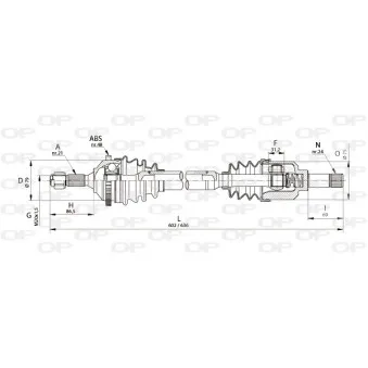 Arbre de transmission avant gauche OPEN PARTS DRS6125.00