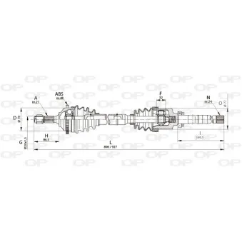 Arbre de transmission avant droit OPEN PARTS DRS6126.00