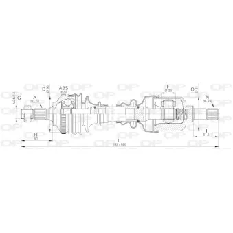 Arbre de transmission avant gauche OPEN PARTS DRS6129.00