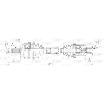 Arbre de transmission avant droit OPEN PARTS DRS6132.00