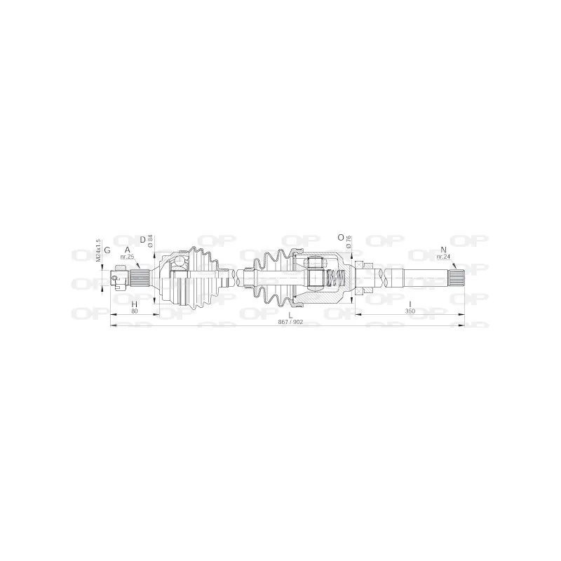 Arbre de transmission avant droit OPEN PARTS DRS6133.00