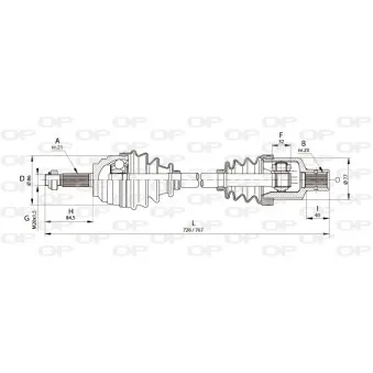 Arbre de transmission avant droit OPEN PARTS DRS6134.00