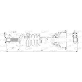 Arbre de transmission avant gauche OPEN PARTS DRS6135.00