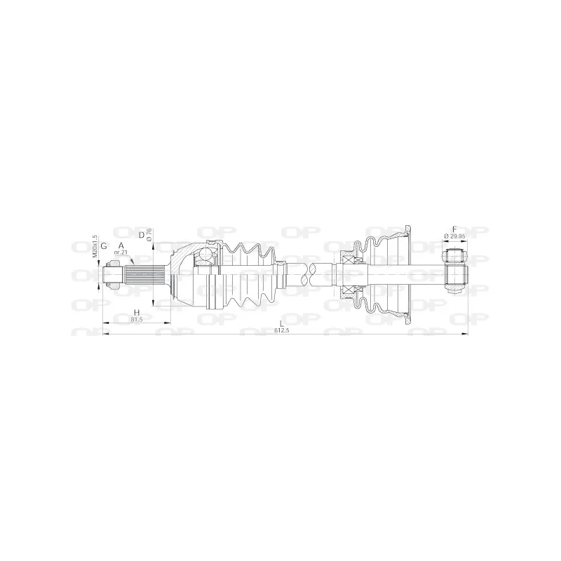 Arbre de transmission avant gauche OPEN PARTS DRS6135.00