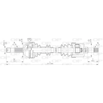 Arbre de transmission avant gauche OPEN PARTS DRS6137.00