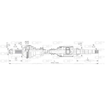 Arbre de transmission avant droit OPEN PARTS DRS6138.00