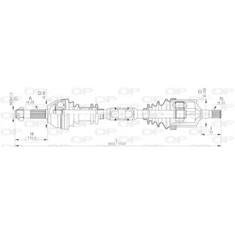 Arbre de transmission avant droit OPEN PARTS DRS6139.00