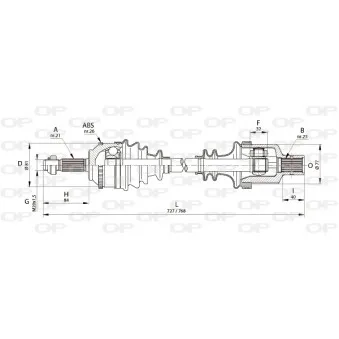 Arbre de transmission avant droit OPEN PARTS