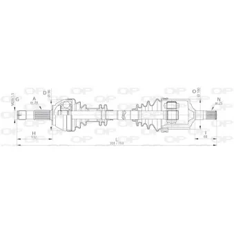 Arbre de transmission avant gauche OPEN PARTS DRS6141.00