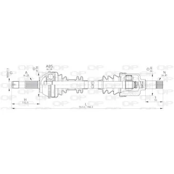 Arbre de transmission avant gauche OPEN PARTS DRS6143.00