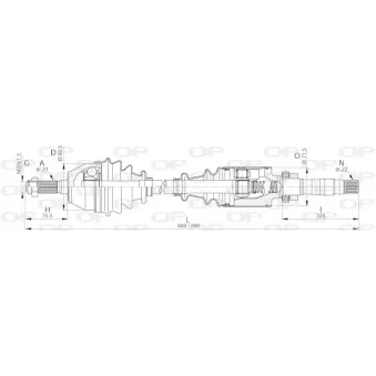 Arbre de transmission avant droit OPEN PARTS DRS6146.00