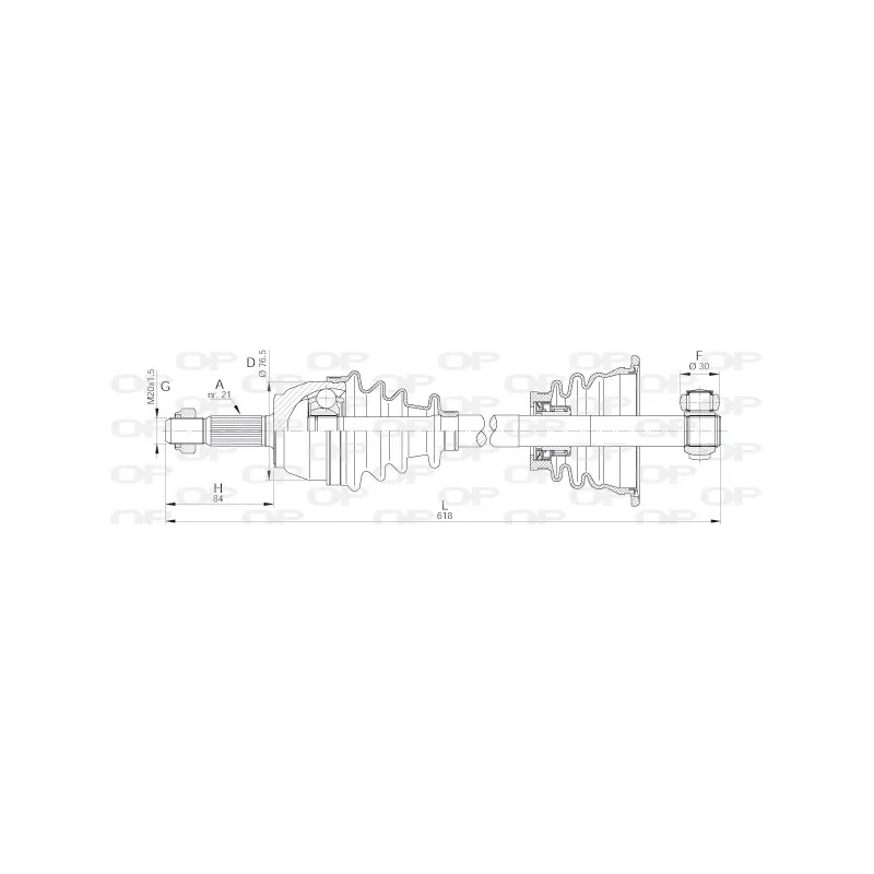 Arbre de transmission avant gauche OPEN PARTS DRS6151.00