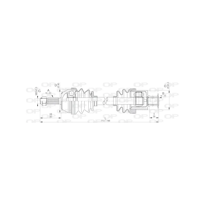 Arbre de transmission OPEN PARTS DRS6152.00