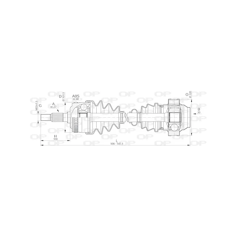 Arbre de transmission OPEN PARTS DRS6157.00