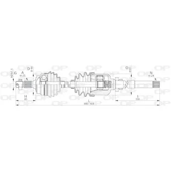 Arbre de transmission avant droit OPEN PARTS DRS6159.00