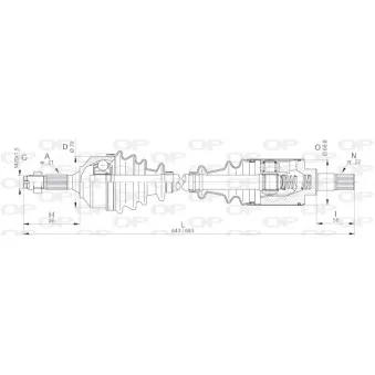 Arbre de transmission avant gauche OPEN PARTS DRS6160.00