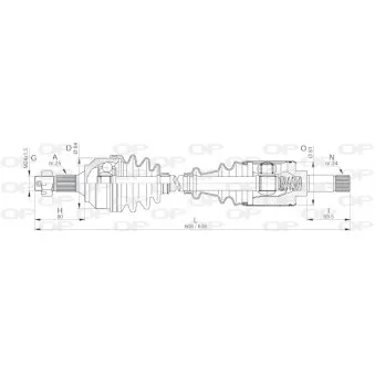 Arbre de transmission avant gauche OPEN PARTS DRS6161.00