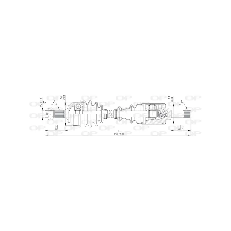 Arbre de transmission avant gauche OPEN PARTS DRS6161.00