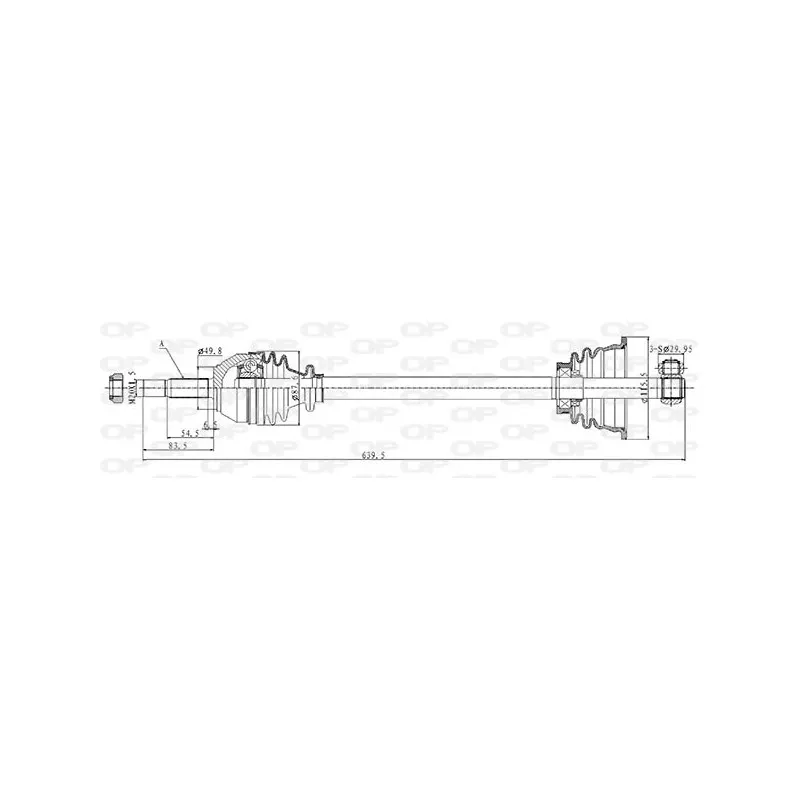 Arbre de transmission avant gauche OPEN PARTS DRS6162.00