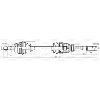 Arbre de transmission avant droit OPEN PARTS DRS6167.00