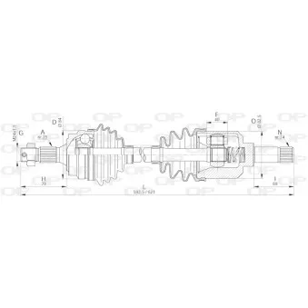 Arbre de transmission avant gauche OPEN PARTS DRS6173.00
