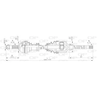 Arbre de transmission avant droit OPEN PARTS DRS6175.00