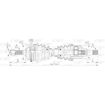 Arbre de transmission avant gauche OPEN PARTS DRS6177.00