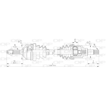 Arbre de transmission avant gauche OPEN PARTS DRS6181.00