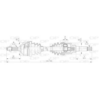 Arbre de transmission avant droit OPEN PARTS DRS6182.00