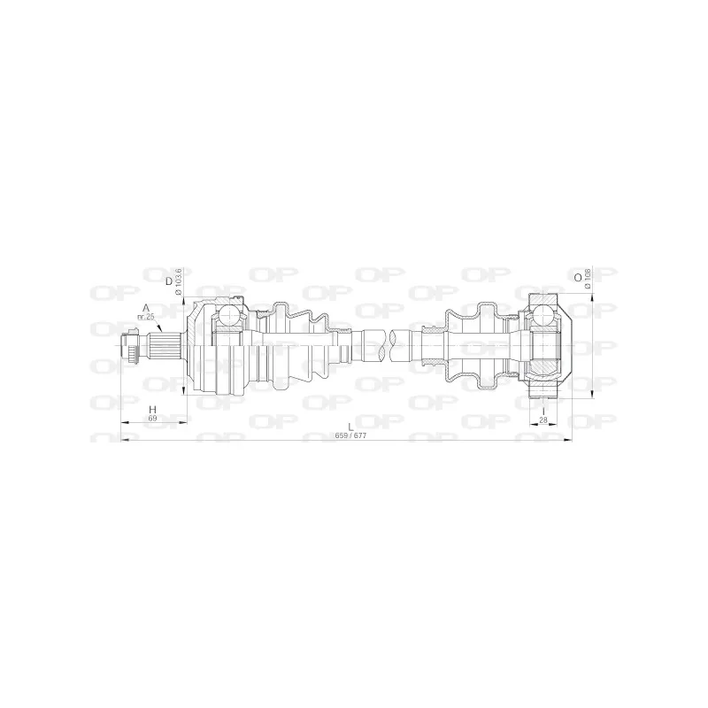 Arbre de transmission OPEN PARTS DRS6185.00