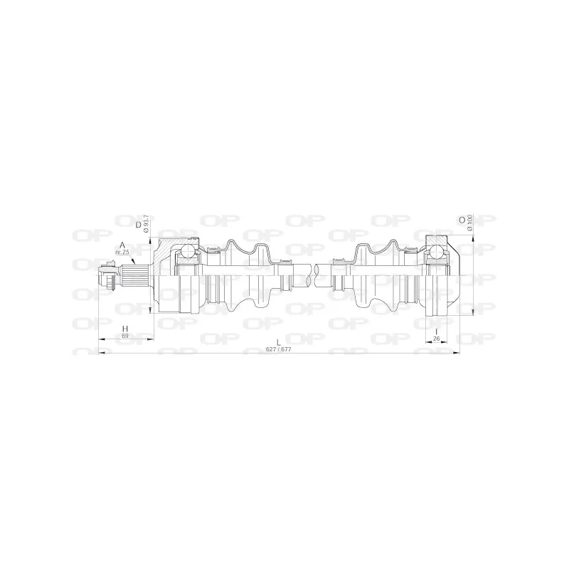 Arbre de transmission OPEN PARTS DRS6186.00