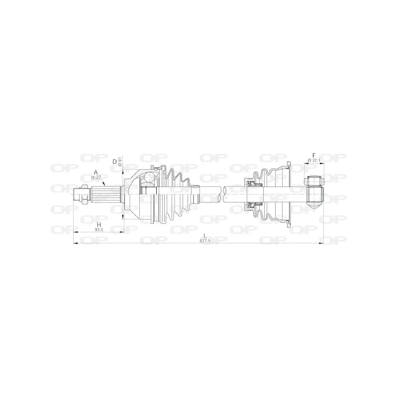 Arbre de transmission avant gauche OPEN PARTS DRS6191.00