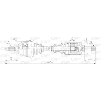 Arbre de transmission avant gauche OPEN PARTS DRS6198.00