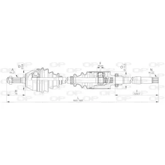 Arbre de transmission avant droit OPEN PARTS DRS6199.00
