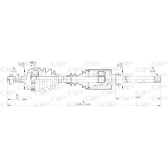 Arbre de transmission avant droit OPEN PARTS DRS6200.00