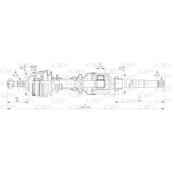 Arbre de transmission avant droit OPEN PARTS DRS6203.00