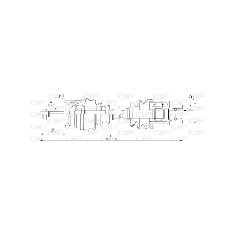 Arbre de transmission OPEN PARTS DRS6204.00
