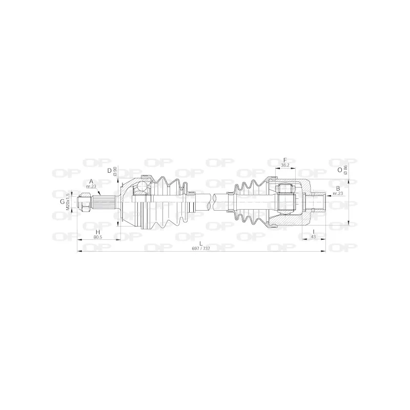 Arbre de transmission OPEN PARTS DRS6205.00