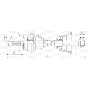 Arbre de transmission avant gauche OPEN PARTS DRS6206.00