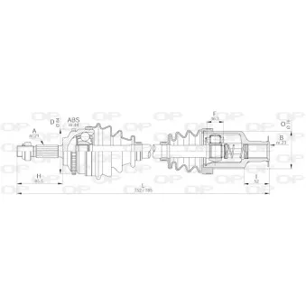 Arbre de transmission avant droit OPEN PARTS DRS6207.00